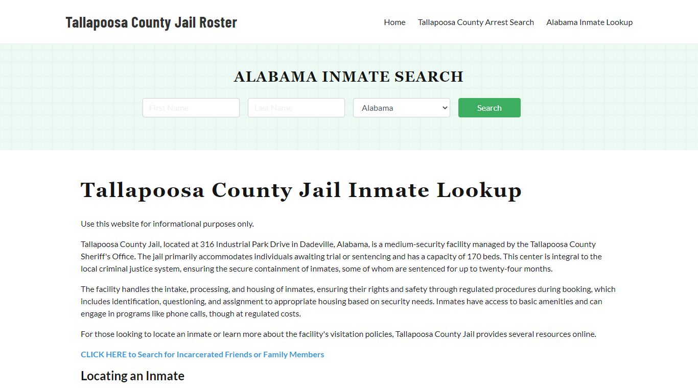 Tallapoosa County Jail Roster Lookup, AL, Inmate Search