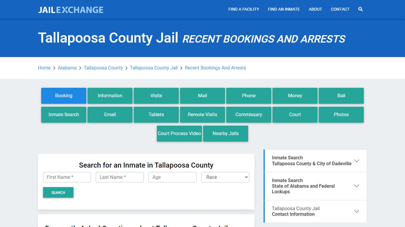 Tallapoosa County Jail Recent Bookings And Arrests