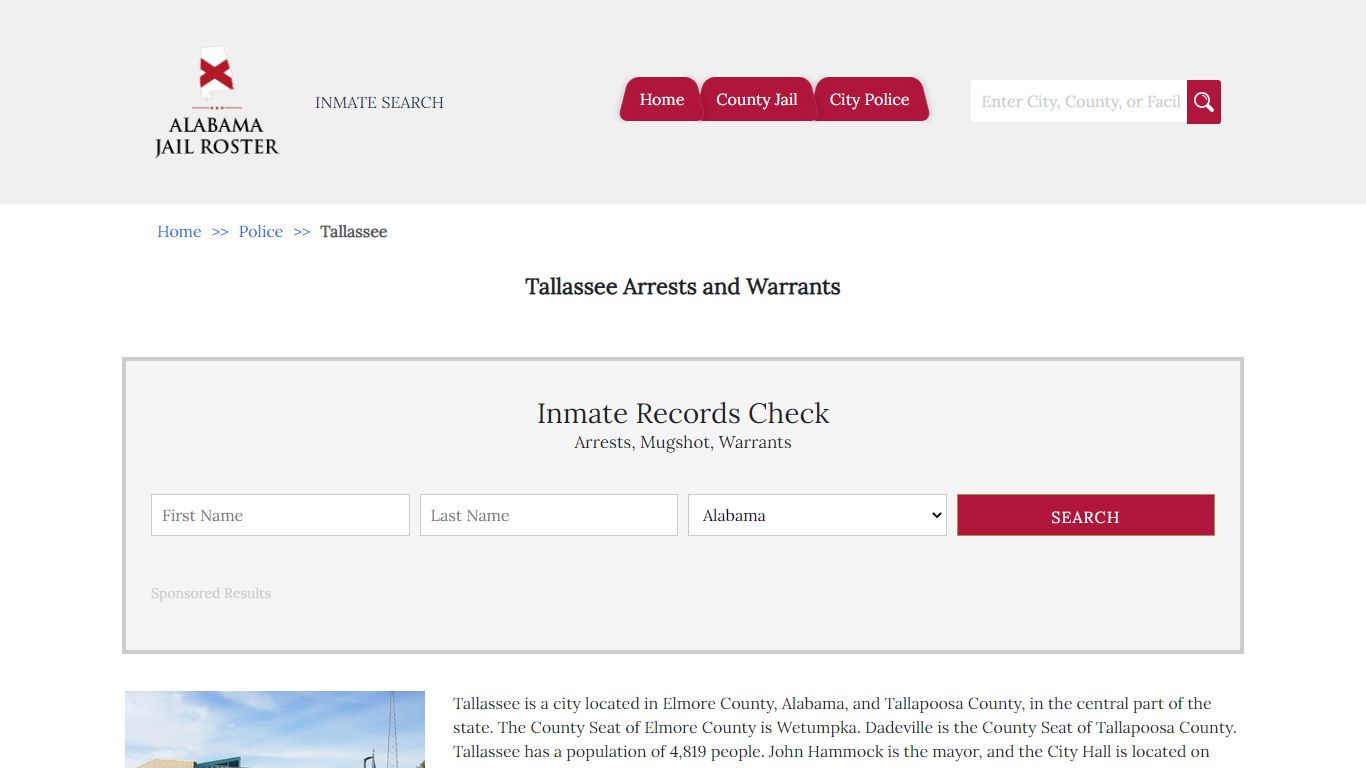Tallassee Arrests and Warrants | Alabama Jail Inmate Search