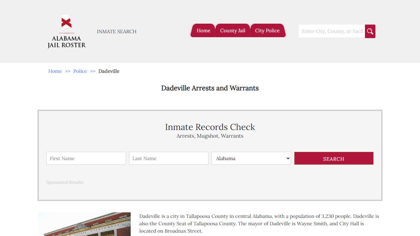 Dadeville Arrests and Warrants | Alabama Jail Inmate Search